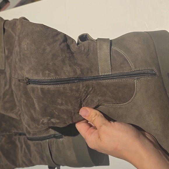 Brand New Taupe Suede Thigh High Boots - Picture 4 of 4